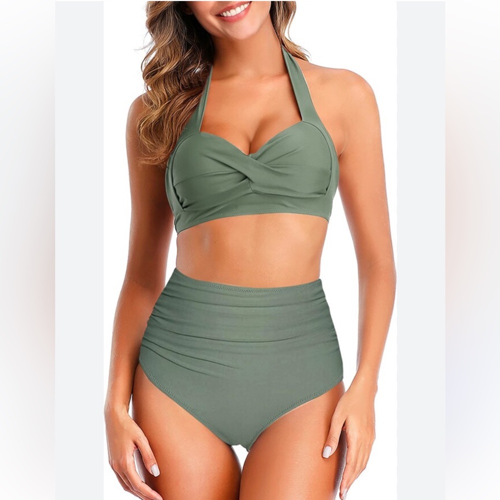 High Waisted Bikini Swimsuit Sets,โ Tummy Control 2-Piece Set NWT Size M